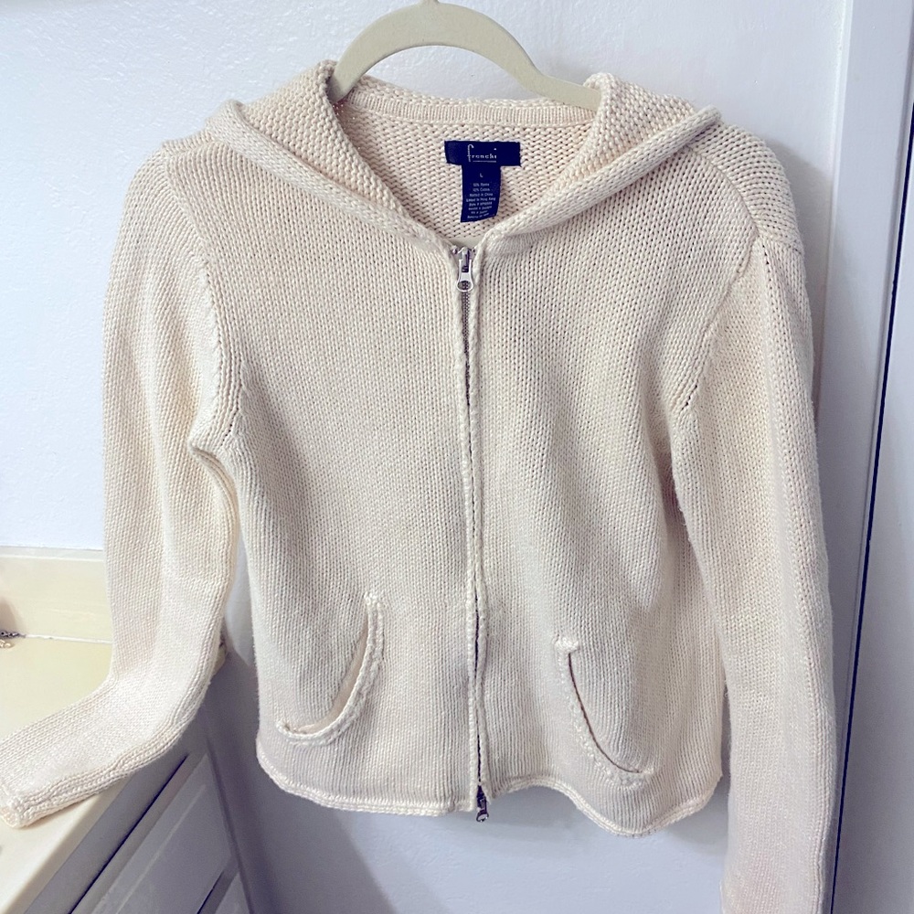Cute cream sweater. French style. Size large, small or medium would fit